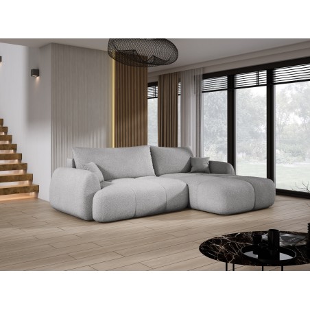 Narożnik COCO z funkcją spania, poduszkami i pojemnikiem NowOrNever 83 Popielaty