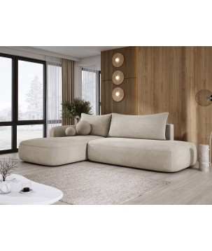 Narożnik BABU z funkcją spania układ L Lewy Tkanina CLOUD 03