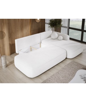 Narożnik BABU z funkcją spania układ L Prawy Tkanina NOWORNEVER 01