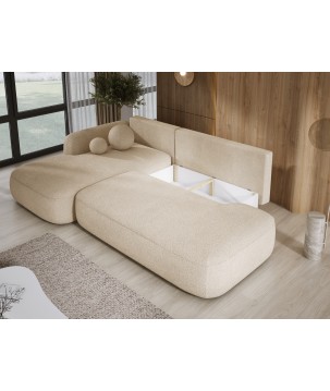 Narożnik BABU z funkcją spania układ L Lewy Tkanina NOWORNEVER 06