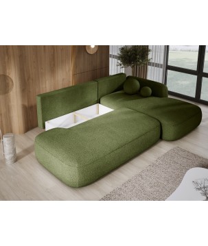 Narożnik BABU z funkcją spania układ L Prawy Tkanina NOWORNEVER 56