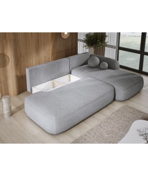 Narożnik BABU z funkcją spania układ L Prawy Tkanina NOWORNEVER 92