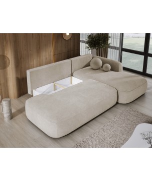 Narożnik BLOOM z funkcją spania układ L Prawy Tkanina CLOUD 03