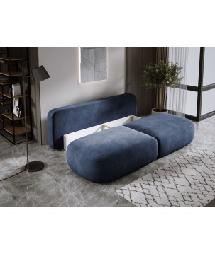 Sofa BABU Kanapa z funkcja spania i pojemnikiem w tkaninie CLOUD 79 kolor NIEBIESKI