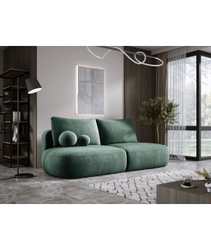 Sofa BABU Kanapa z funkcja spania i pojemnikiem w tkaninie APHRODITE 13 kolor ZIELONY