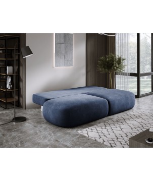 Sofa BABU Kanapa z funkcja spania i pojemnikiem w tkaninie CLOUD 79 kolor NIEBIESKI