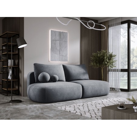 Sofa BABU Kanapa z funkcja spania i pojemnikiem w tkaninie CLOUD 91 kolor SZARY