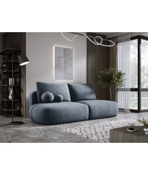 Sofa BABU Kanapa z funkcja spania i pojemnikiem w tkaninie CLOUD 97 kolor CIEMNY SZARY