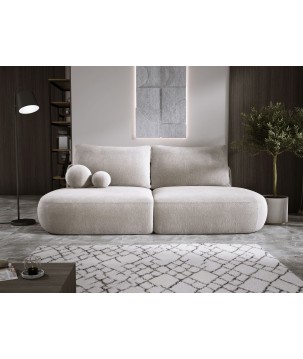 Sofa BABU Kanapa z funkcja spania i pojemnikiem w tkaninie APHRODITE 04 kolor JASNO SZARY