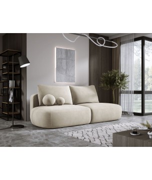 Sofa BLOOM Kanapa z funkcja spania i pojemnikiem w tkaninie CLOUD 03 kolor BEŻOWY