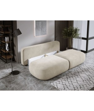 Sofa BLOOM Kanapa z funkcja spania i pojemnikiem w tkaninie CLOUD 03 kolor BEŻOWY