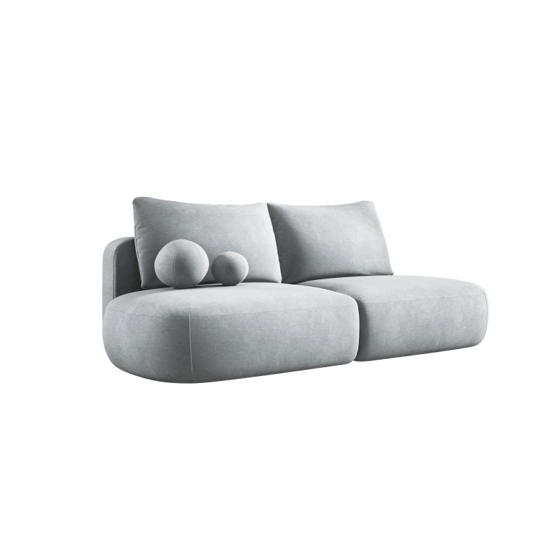 Sofa BLOOM Kanapa z funkcja spania i pojemnikiem w tkaninie CLOUD 81 kolor SREBRNY