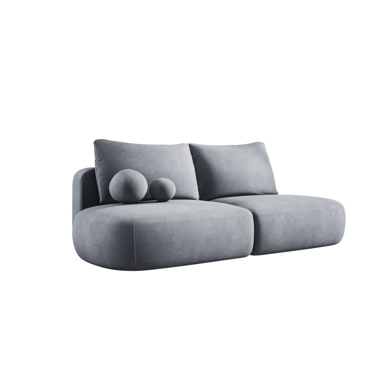 Sofa BLOOM Kanapa z funkcja spania i pojemnikiem w tkaninie CLOUD 82 kolor POPIELATY