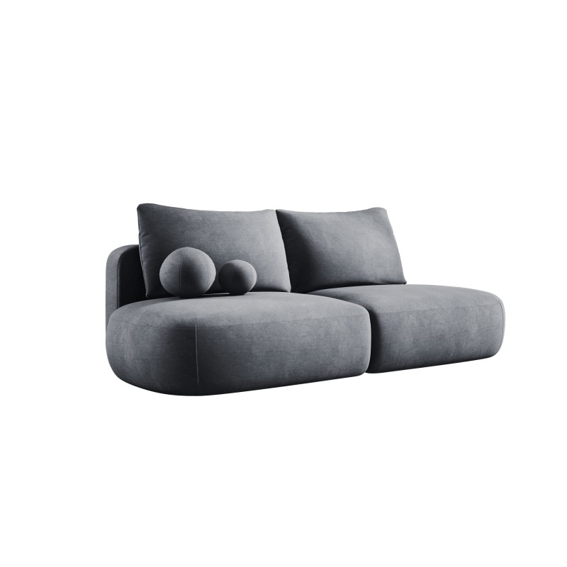 Sofa BLOOM Kanapa z funkcja spania i pojemnikiem w tkaninie CLOUD 91 kolor SZARY