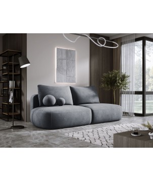 Sofa BLOOM Kanapa z funkcja spania i pojemnikiem w tkaninie CLOUD 91 kolor SZARY