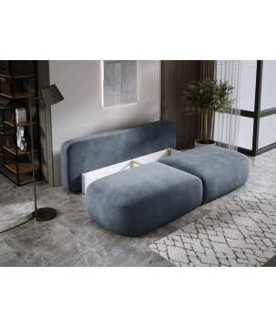 Sofa BLOOM Kanapa z funkcja spania i pojemnikiem w tkaninie CLOUD 97 kolor CIEMNY SZARY