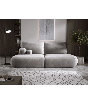 Sofa BLOOM Kanapa z funkcja spania i pojemnikiem w tkaninie APHRODITE 07 kolor SZARY