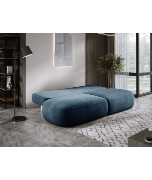 Sofa BLOOM Kanapa z funkcja spania i pojemnikiem w tkaninie APHRODITE 15 kolor NIEBIESKI