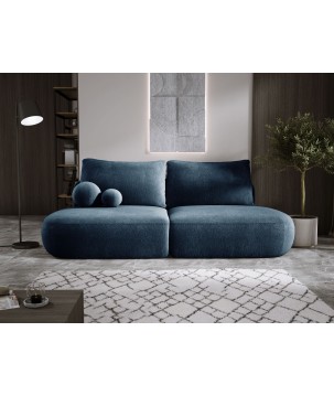 Sofa BLOOM Kanapa z funkcja spania i pojemnikiem w tkaninie APHRODITE 15 kolor NIEBIESKI