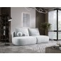 Sofa BLOOM Kanapa z funkcja spania i pojemnikiem w tkaninie APHRODITE 20 kolor SREBRNY