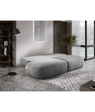 Sofa BLOOM Kanapa z funkcja spania i pojemnikiem w tkaninie APHRODITE 22 kolor POPIELATY