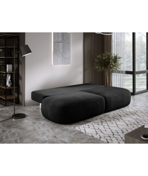 Sofa BLOOM Kanapa z funkcja spania i pojemnikiem w tkaninie APHRODITE 23 kolor CZARNY