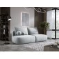 Sofa BLOOM Kanapa z funkcja spania i pojemnikiem w tkaninie CLOUD 81 kolor SREBRNY