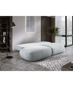Sofa BLOOM Kanapa z funkcja spania i pojemnikiem w tkaninie CLOUD 81 kolor SREBRNY