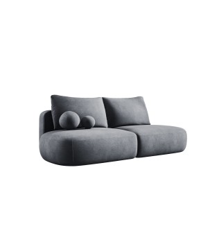 Sofa BLOOM Kanapa z funkcja spania i pojemnikiem w tkaninie CLOUD 91 kolor SZARY