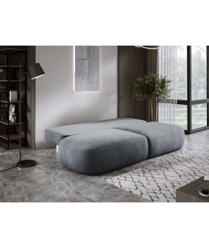Sofa BLOOM Kanapa z funkcja spania i pojemnikiem w tkaninie CLOUD 91 kolor SZARY