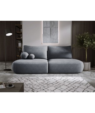 Sofa BLOOM Kanapa z funkcja spania i pojemnikiem w tkaninie CLOUD 91 kolor SZARY