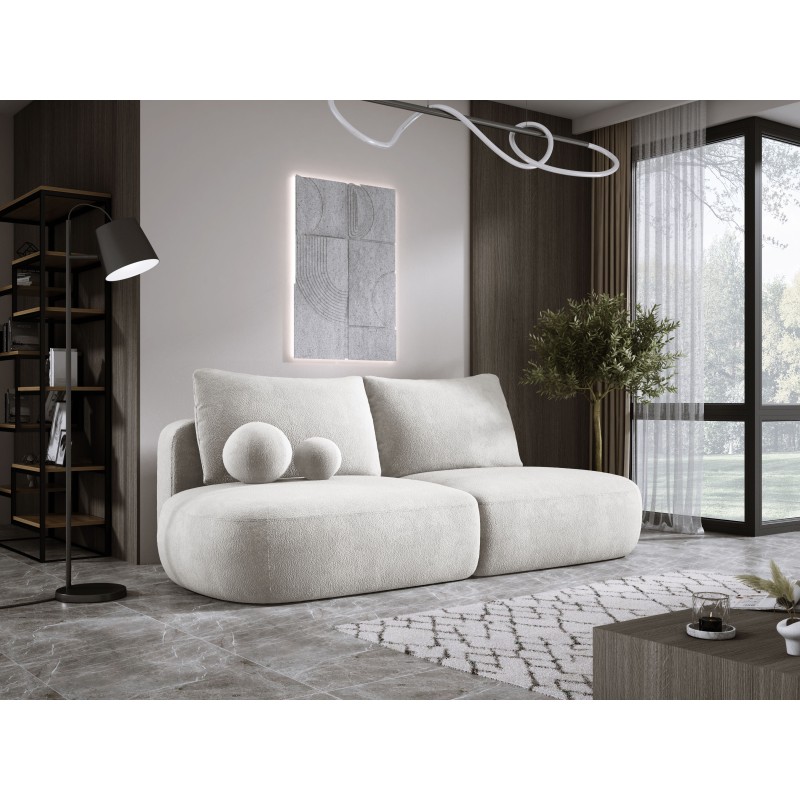 Sofa BLOOM Kanapa z funkcja spania i pojemnikiem w tkaninie APHRODITE 01 kolor BEŻOWY