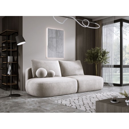 Sofa BLOOM Kanapa z funkcja spania i pojemnikiem w tkaninie APHRODITE 04 kolor JASNO SZARY