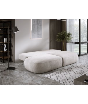 Sofa BLOOM Kanapa z funkcja spania i pojemnikiem w tkaninie APHRODITE 04 kolor JASNO SZARY
