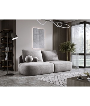 Sofa BLOOM Kanapa z funkcja spania i pojemnikiem w tkaninie APHRODITE 07 kolor SZARY