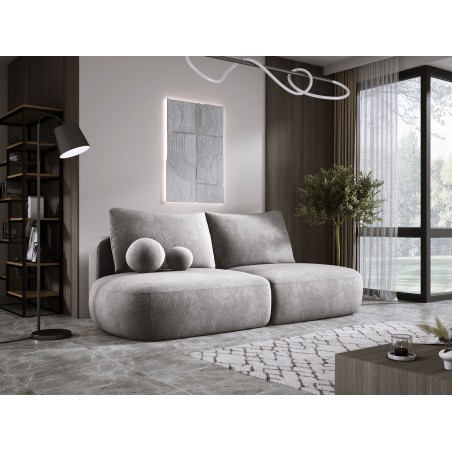 Sofa BLOOM Kanapa z funkcja spania i pojemnikiem w tkaninie APHRODITE 07 kolor SZARY