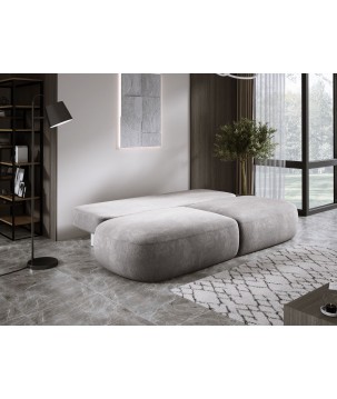 Sofa BLOOM Kanapa z funkcja spania i pojemnikiem w tkaninie APHRODITE 07 kolor SZARY
