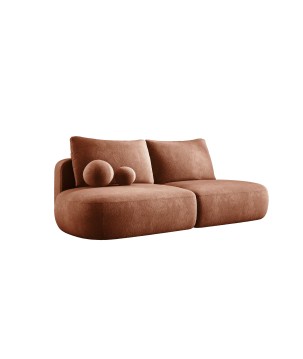 Sofa BLOOM Kanapa z funkcja spania i pojemnikiem w tkaninie APHRODITE 09 kolor MIEDZIANY