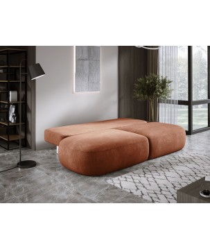 Sofa BLOOM Kanapa z funkcja spania i pojemnikiem w tkaninie APHRODITE 09 kolor MIEDZIANY