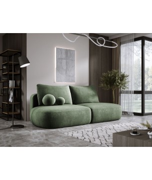 Sofa BLOOM Kanapa z funkcja spania i pojemnikiem w tkaninie APHRODITE 12 kolor JASNA ZIELEŃ