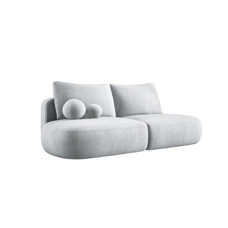 Sofa BLOOM Kanapa z funkcja spania i pojemnikiem w tkaninie APHRODITE 20 kolor SREBRNY