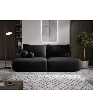 Sofa BLOOM Kanapa z funkcja spania i pojemnikiem w tkaninie APHRODITE 23 kolor CZARNY