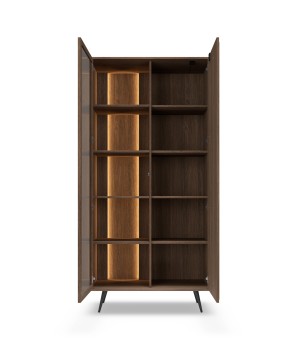 Witryna ALMARO wysoka 2D z oświetleniem LED DĄB DUNIN