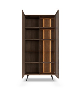 Witryna ALMARO wysoka 2D z oświetleniem LED DĄB DUNIN