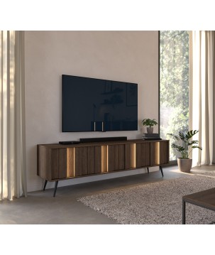 Stolik ALMARO RTV nowoczesny z oświetleniem LED DĄB DUNIN