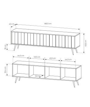 Stolik ALMARO RTV nowoczesny z oświetleniem LED DĄB DUNIN