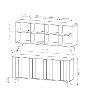 Komoda ALMARO nowoczesny z oświetleniem LED DĄB DUNIN