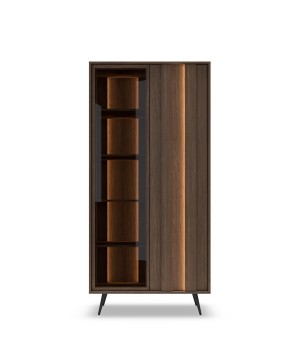 Witryna ALMARO wysoka 2D z oświetleniem LED DĄB DUNIN