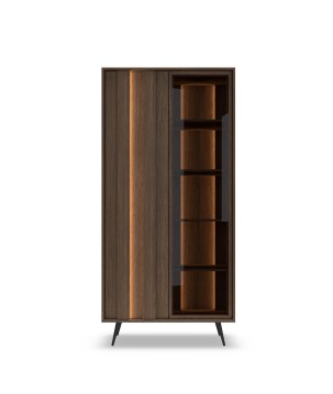 Witryna ALMARO wysoka 2D z oświetleniem LED DĄB DUNIN