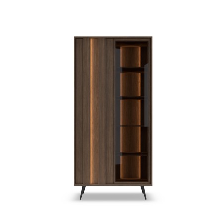 Witryna ALMARO wysoka 2D z oświetleniem LED DĄB DUNIN